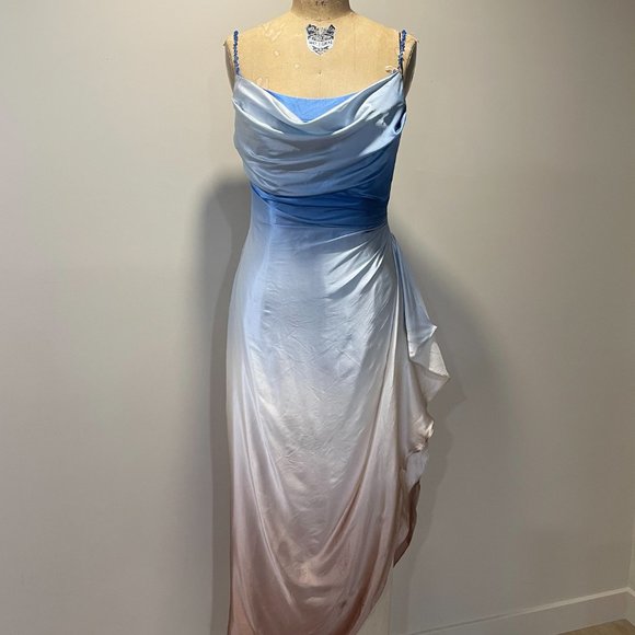 Silk Ombré Tie Dye Slip Gown - Picture 7 of 12